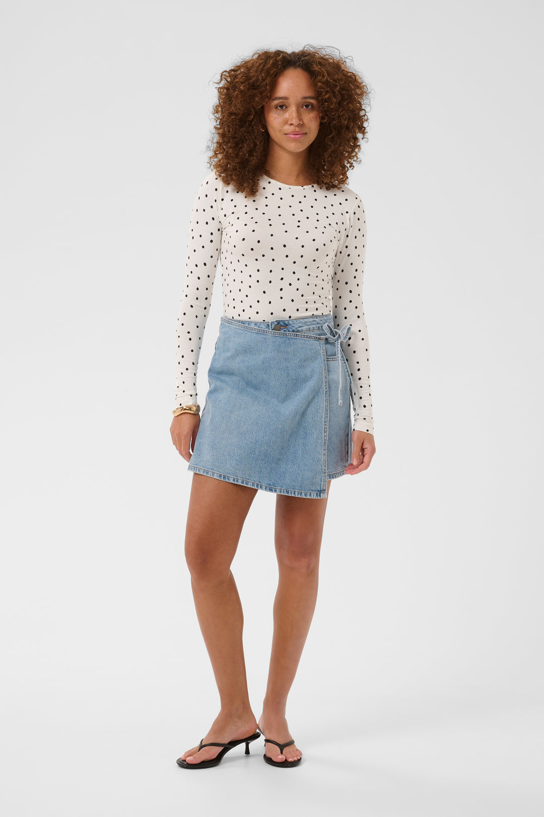 Bella Long-Sleeve Polka Dot T-Shirt