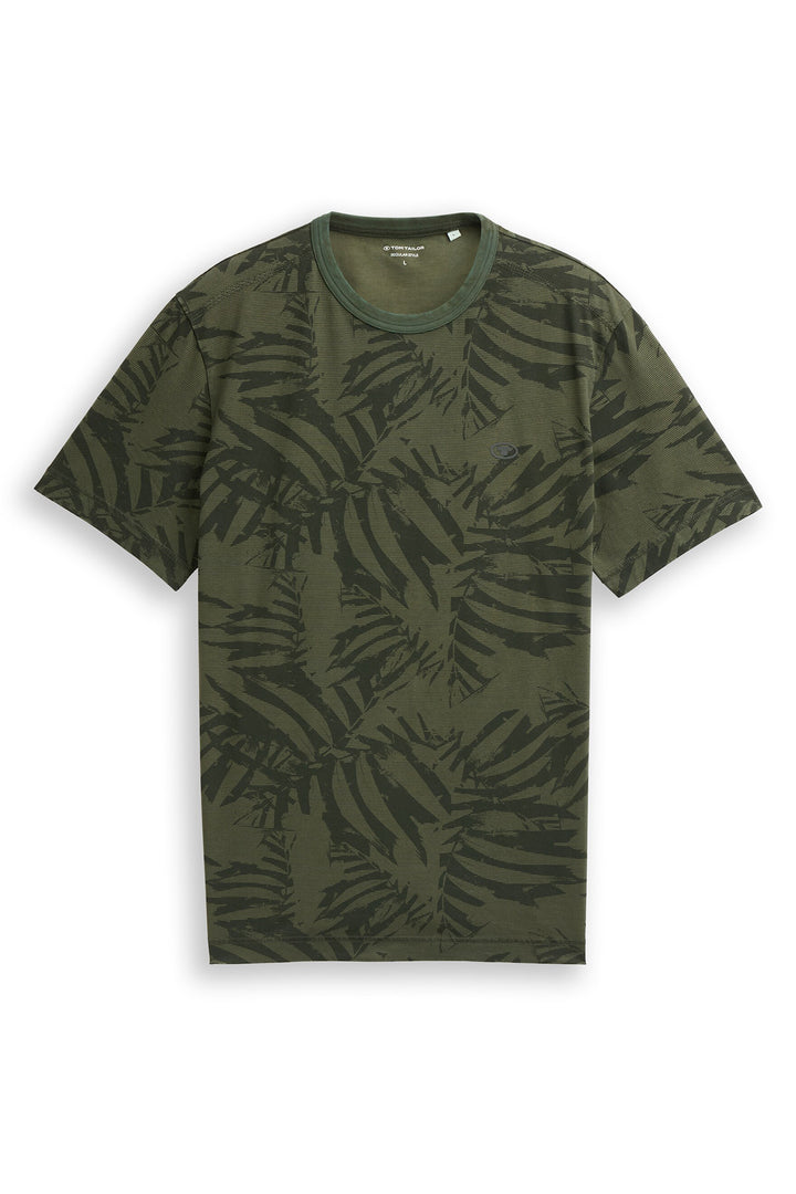 T-shirt with a tone-on-tone tropical print