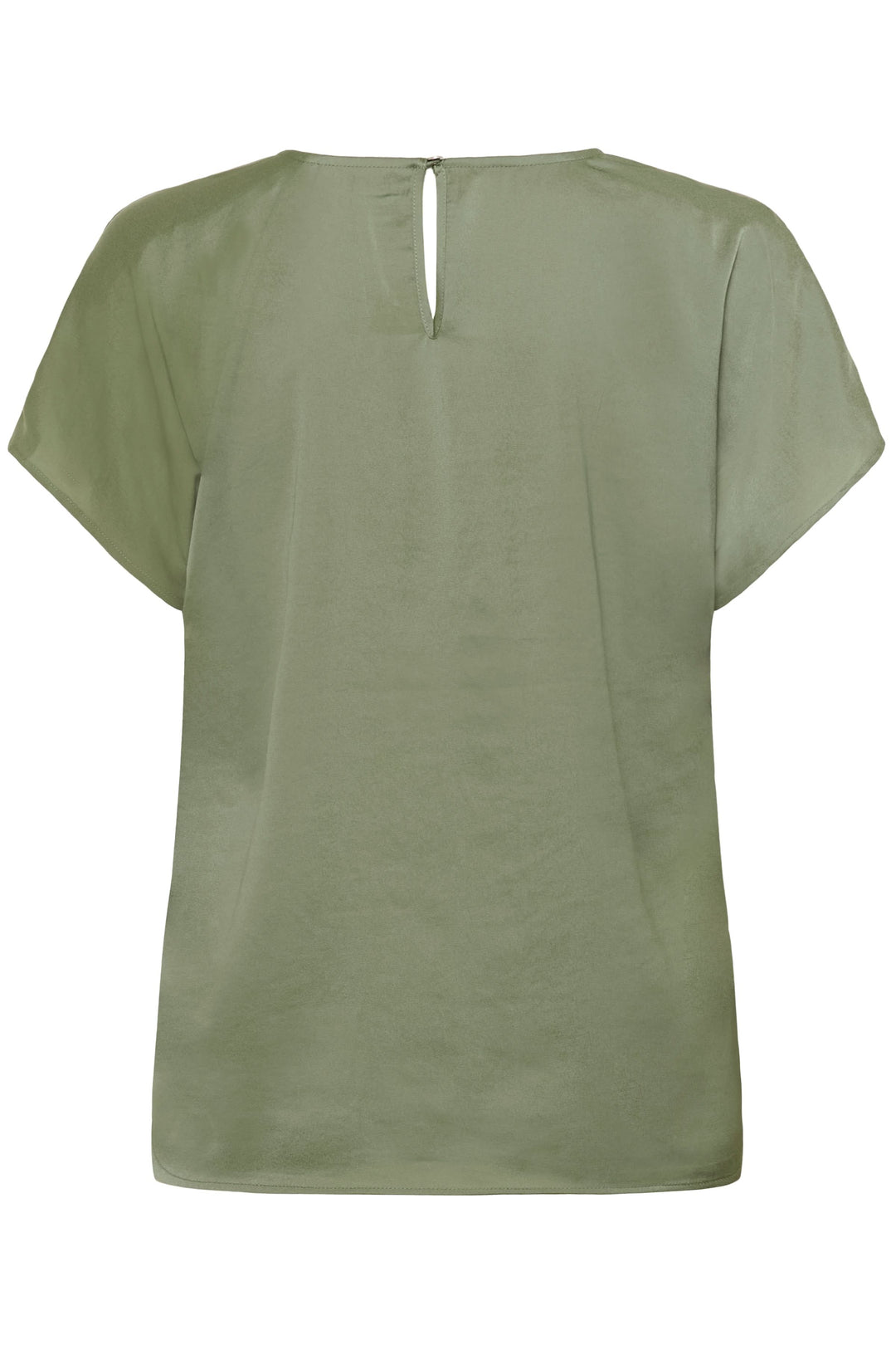Blouse Rinda olive avec coupe droite et manches courtes