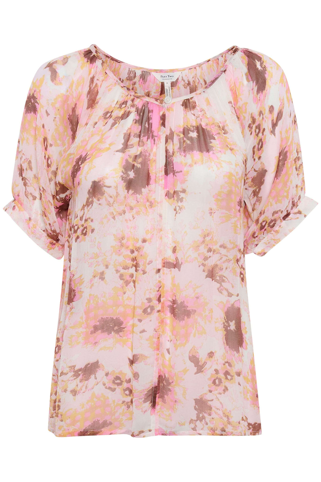 Blouse Rosanne légère à imprime floral rose, chic et décontractée, idéale pour l&