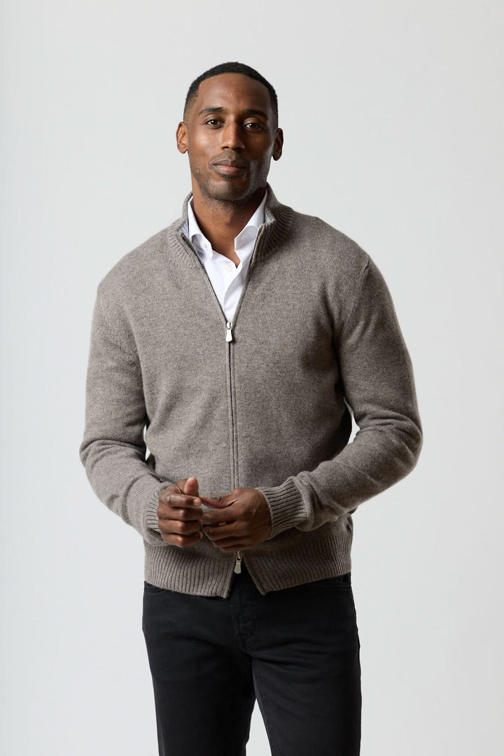 Chandail zippé col montant