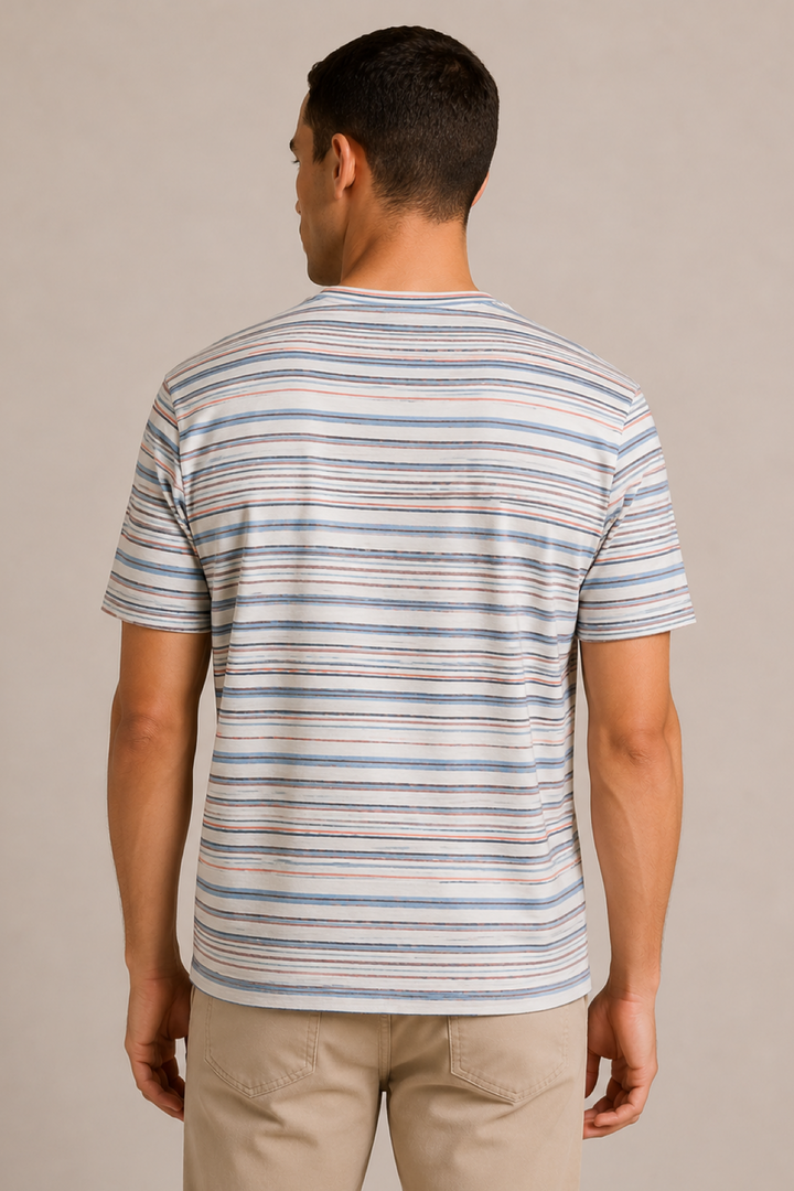 Short-sleeved striped T-shirt