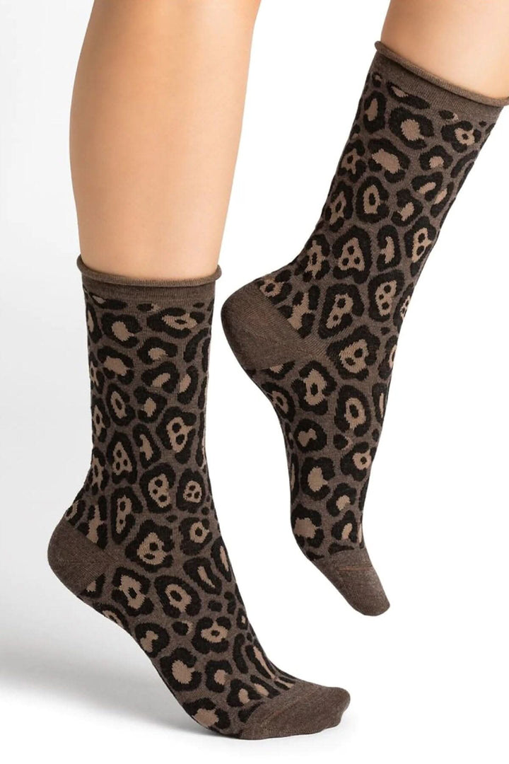 Chaussettes léopard à imprimé intégral, confortables et chaudes, idéales pour l&
