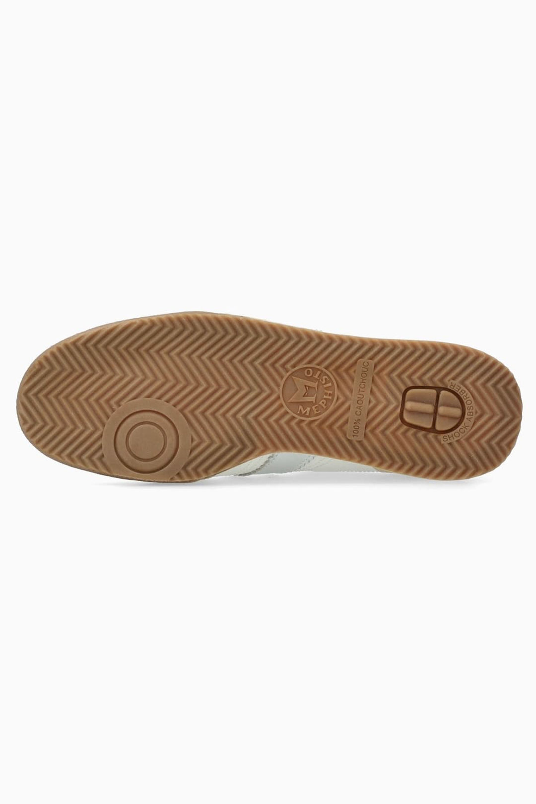 Semelle Chaussure sport Witney avec technologie SHOCK-ABSORBER et motif antidérapant en zigzag, vue du dessous.
