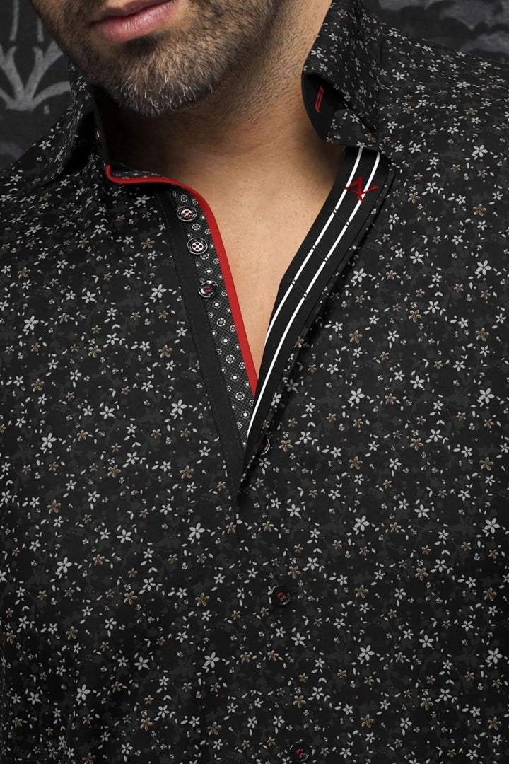 Chemise McBryde en coton extensible avec motifs contrastants et détails élégants.