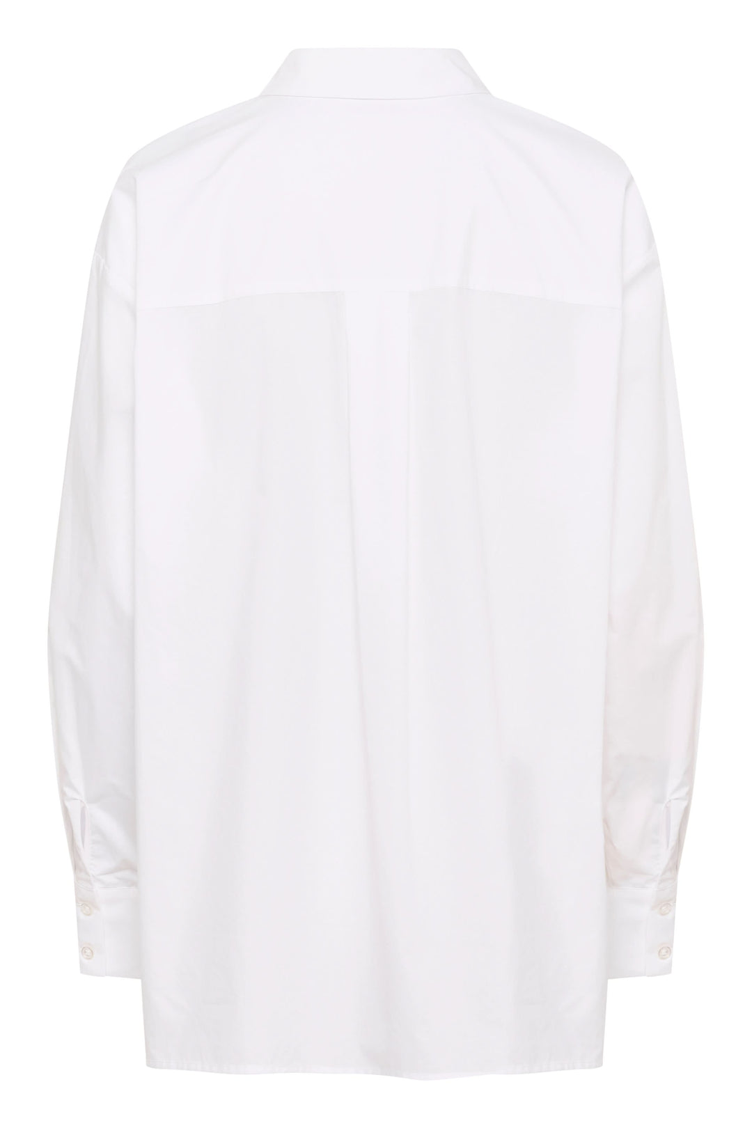 Vue arrière de la chemise Mira en popeline de coton, avec col chemise et manches longues.