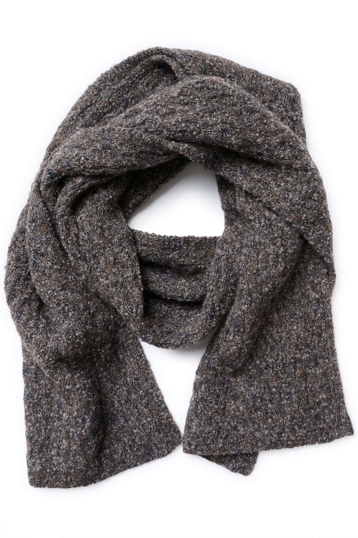 Foulard Graia en maille texturée, foulard long en maille épaisse pour chaleur et confort, style moderne et polyvalent.