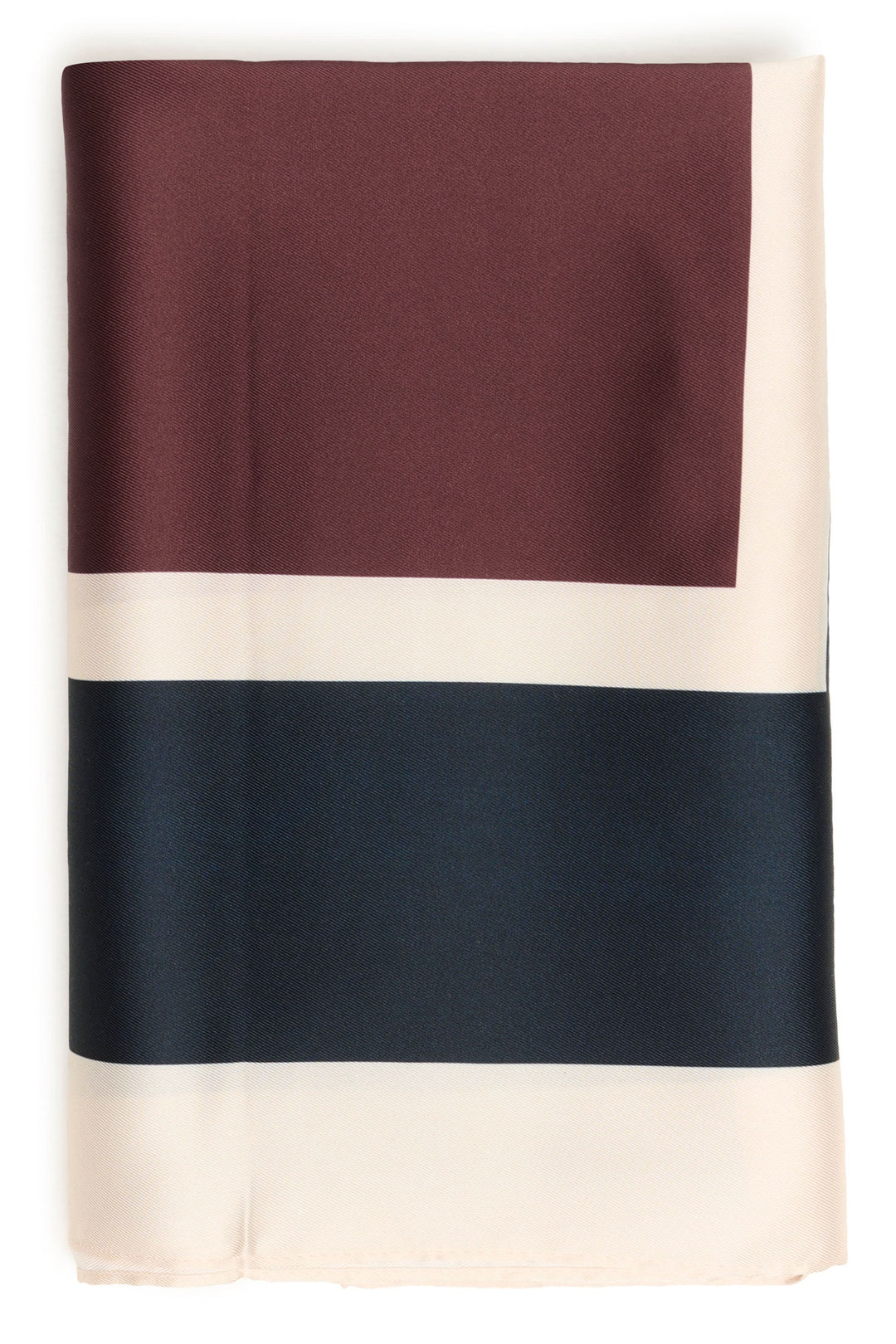 Foulard Namira élégant avec motif bicolore burgundy et bleu marine, idéal pour compléter vos tenues.
