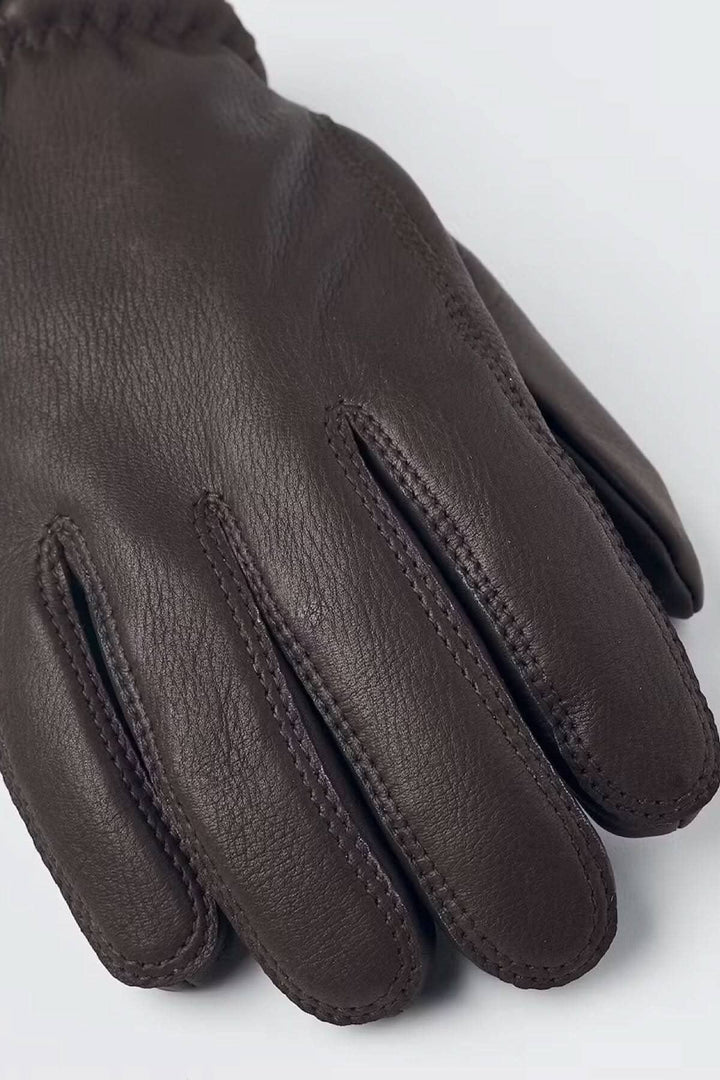 Gant en cuir marron en peau de cerf, chaud et confortable pour homme, parfait pour l&