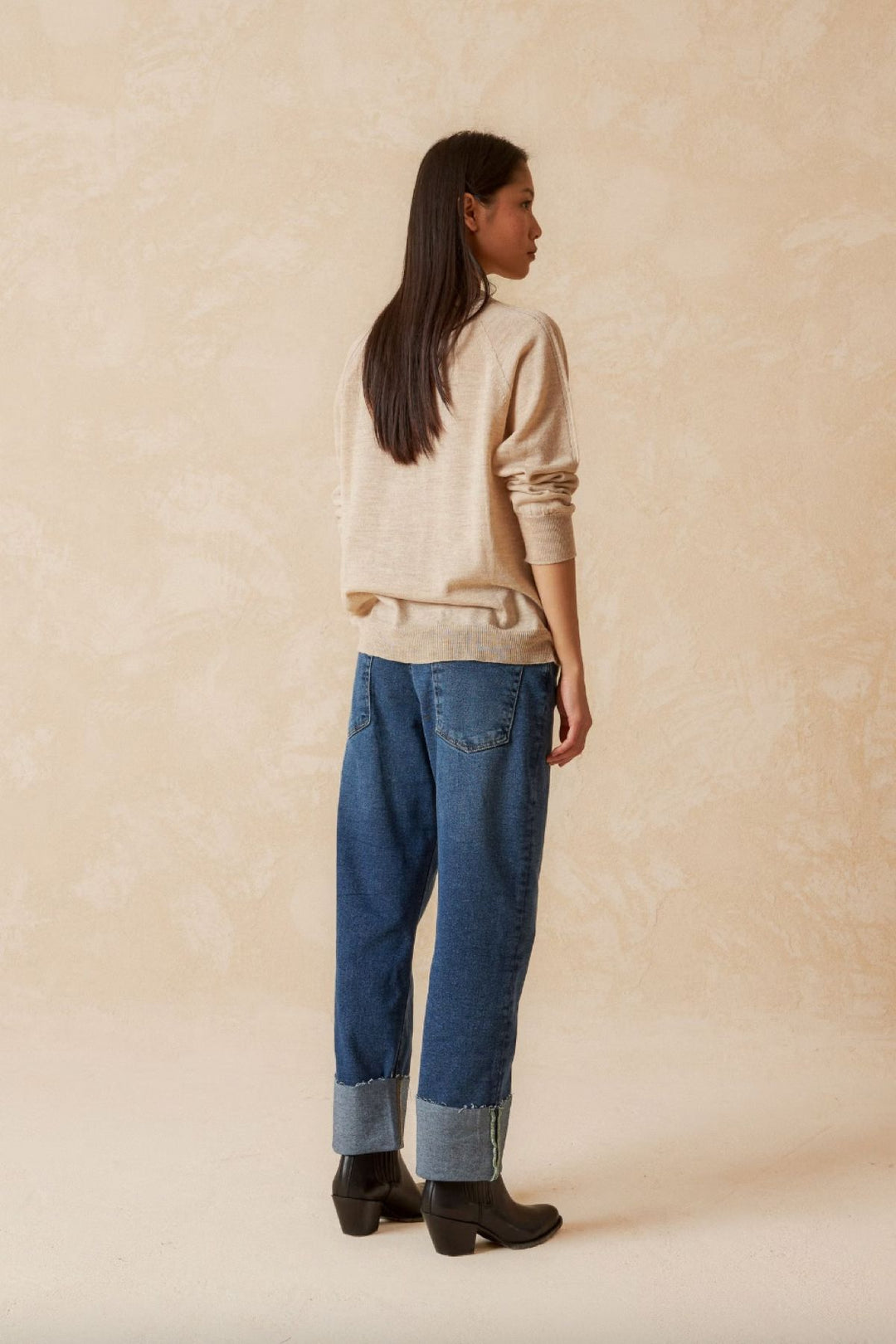 Rolled hem jeans