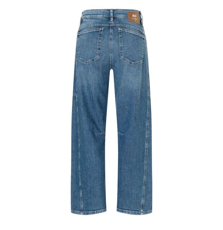 Jeans décontracté OHIO coupe droite vue arrière avec surpiqûres modernes, taille régulière, silhouette nette et confortable pour le quotidien.