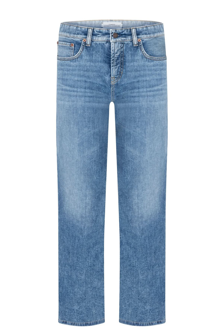 Jeans droit Gini en denim bleu à coupe droite et épurée, polyvalent pour un look moderne et soigné.