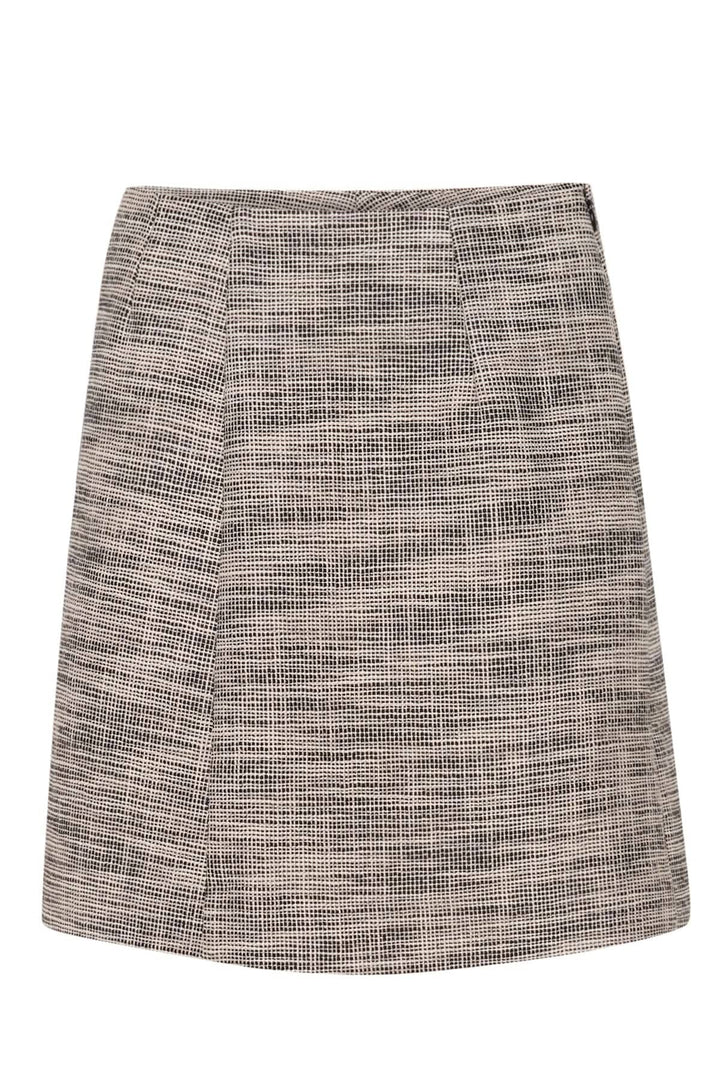 Jupe Zaccai avec motif de petits carreaux, coupe droite, longueur mi-cuisse, idéale pour le bureau.