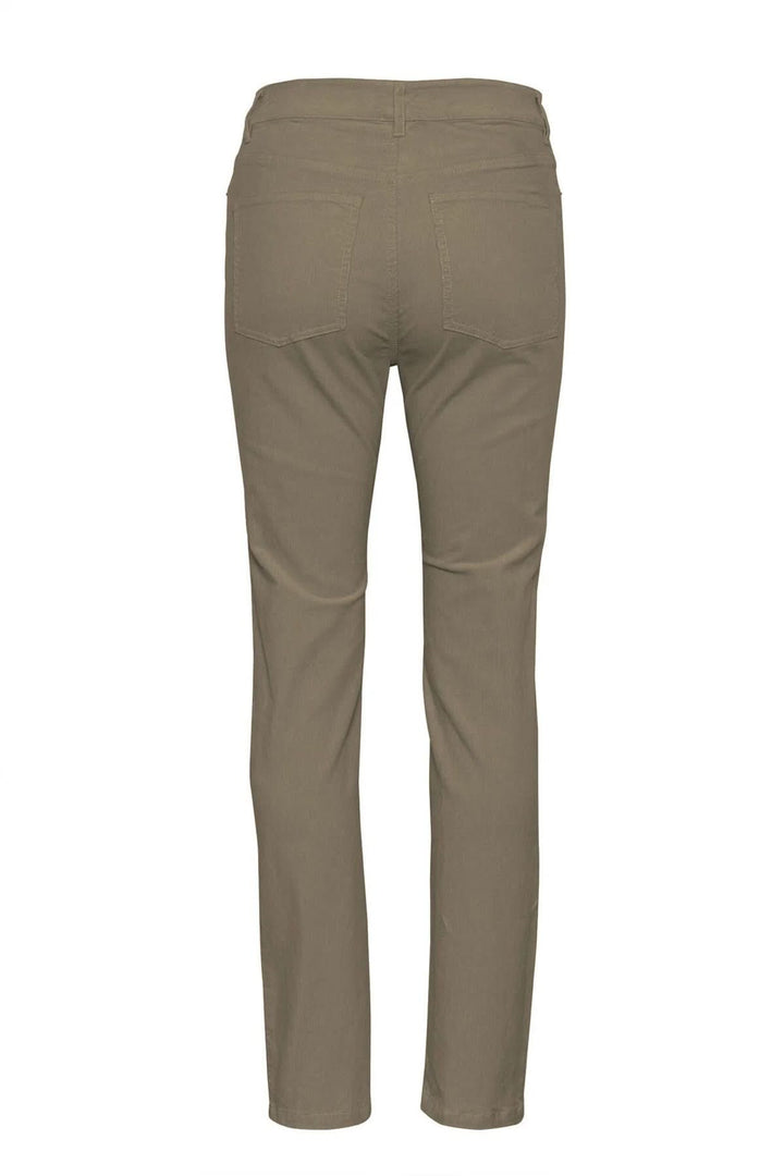 Pantalon en corduroy Rana vue arrière, fin velours côtelé, taille haute, jambe droite, 5 poches, légèrement extensible.