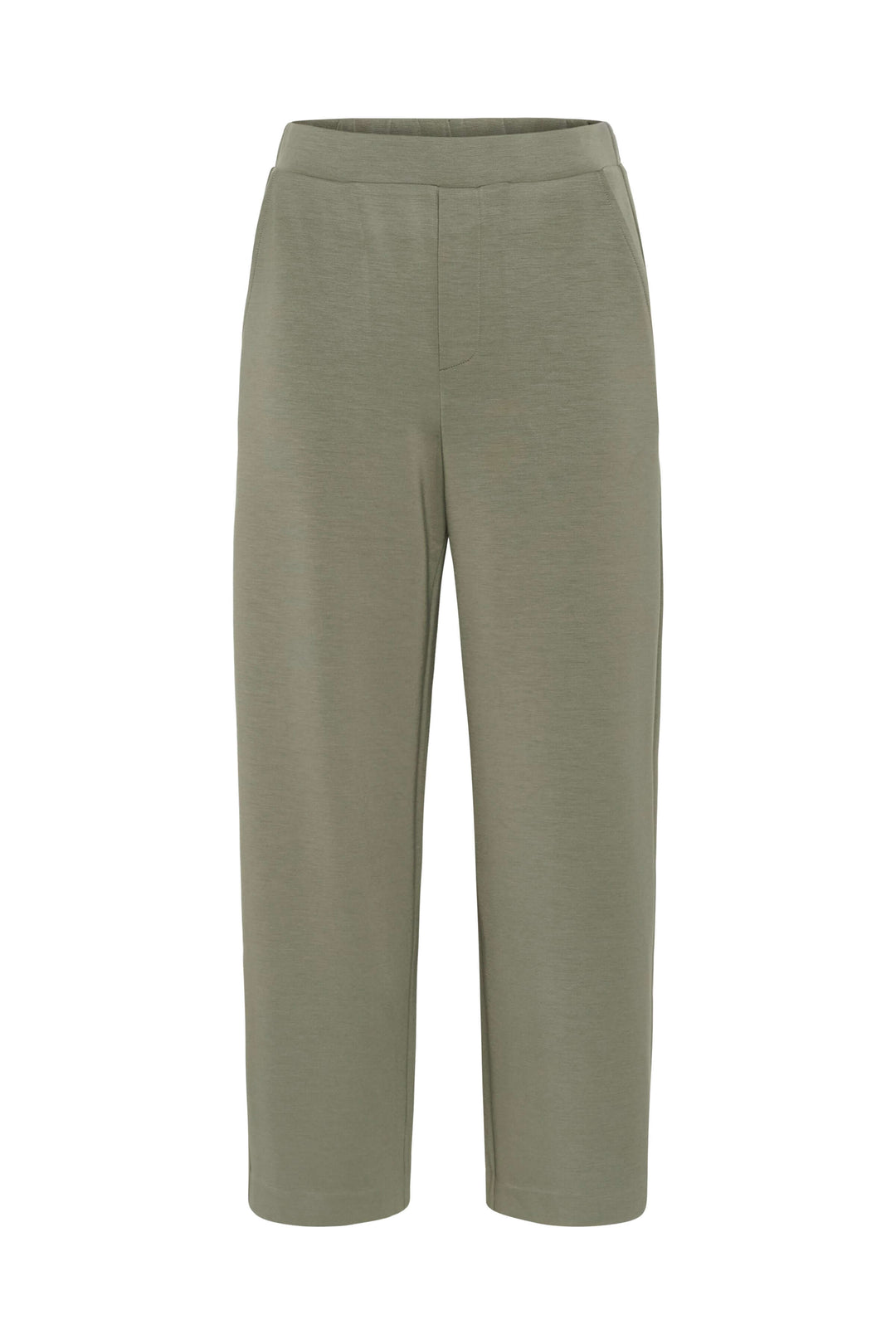 Pantalon à jambe large Gincette, style épuré et contemporain, coupe droite ample, tissu souple et extensible, silhouette élégante.