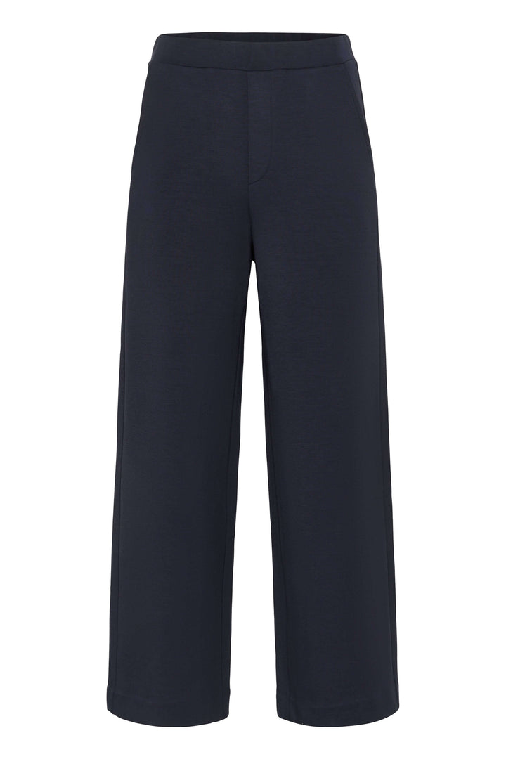 Pantalon à jambe large Gincette, élégant et confortable, idéal pour bureau et occasions habillées, en tissu souple et extensible.