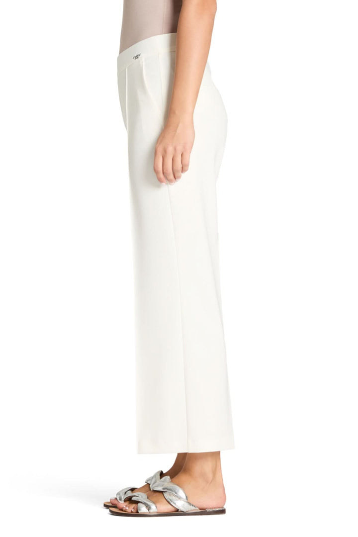 Pantalon taille élastique Cameron blanc, coupe large, tissu extensible infroissable, parfait pour le confort et la mode 24h/7.