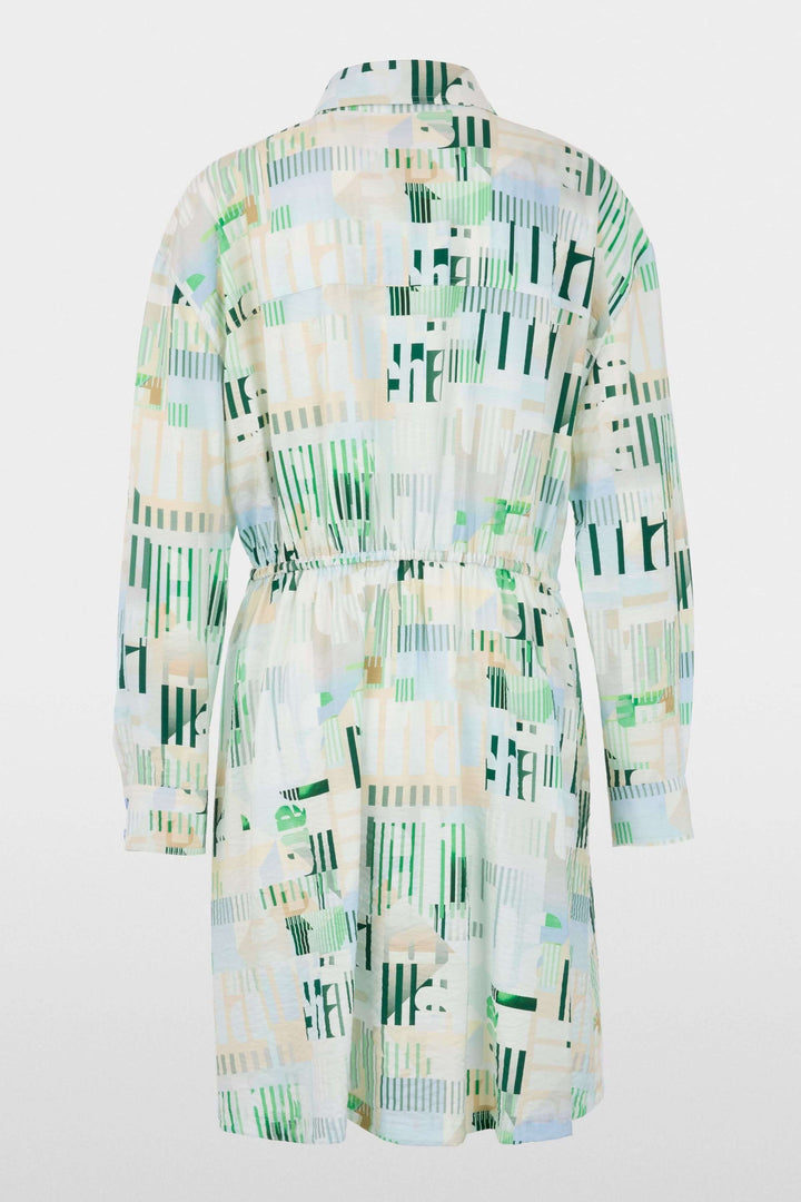 Robe mini sportive « Rethink Together » avec imprimé graphique moderne, col classique, et cordon ajustable pour un look polyvalent et confortable.