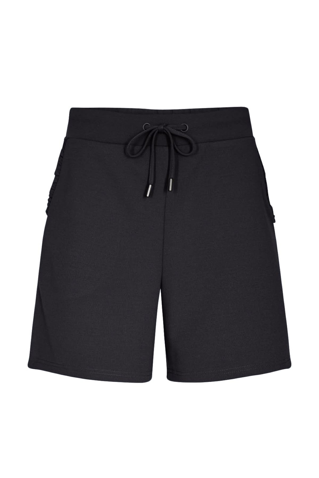 Short noir confortable avec bande élastique à la taille, parfait pour des journées décontractées.