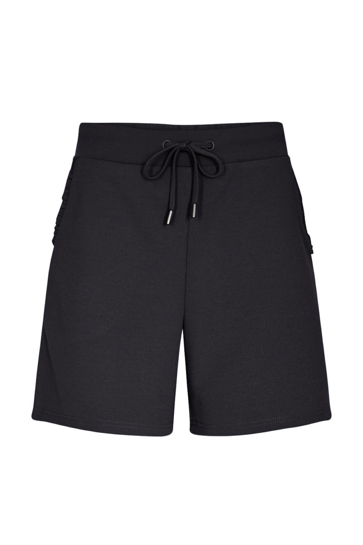 Short noir confortable avec bande élastique à la taille, parfait pour des journées décontractées.