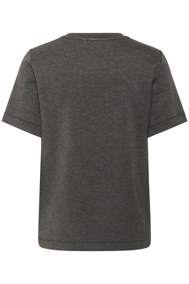 T-shirt Vincent à manches courtes, couleur grise, vue arrière, coupe droite et design minimaliste.