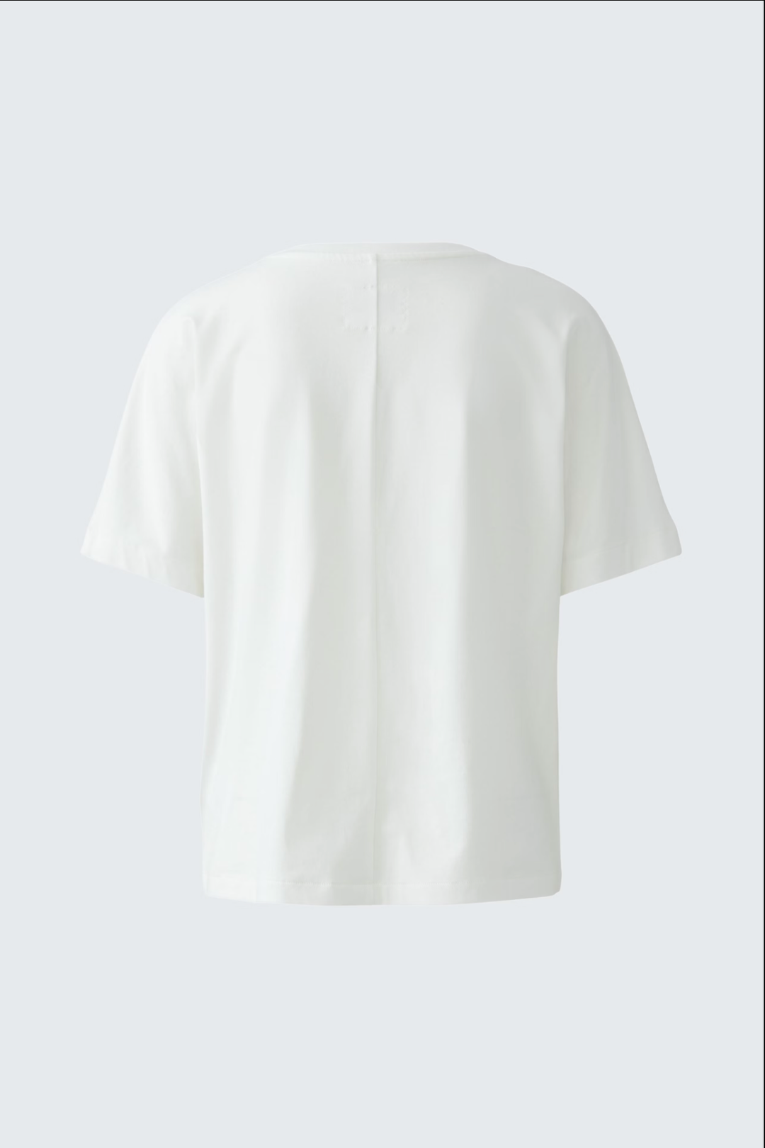 T-shirt danseur blanc au dos sobre, coupe oversize et manches courtes, en coton et modal doux.