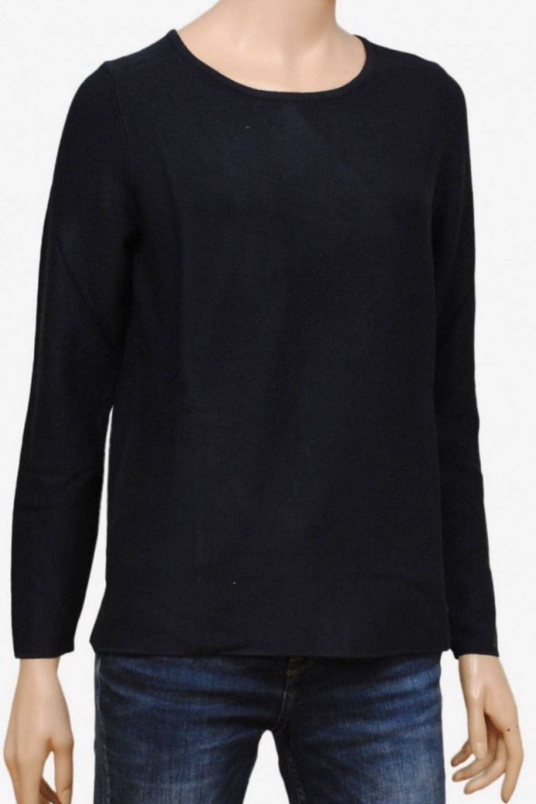 Tricot col rond Lesley, couleur noire, à manches longues, parfait pour l&