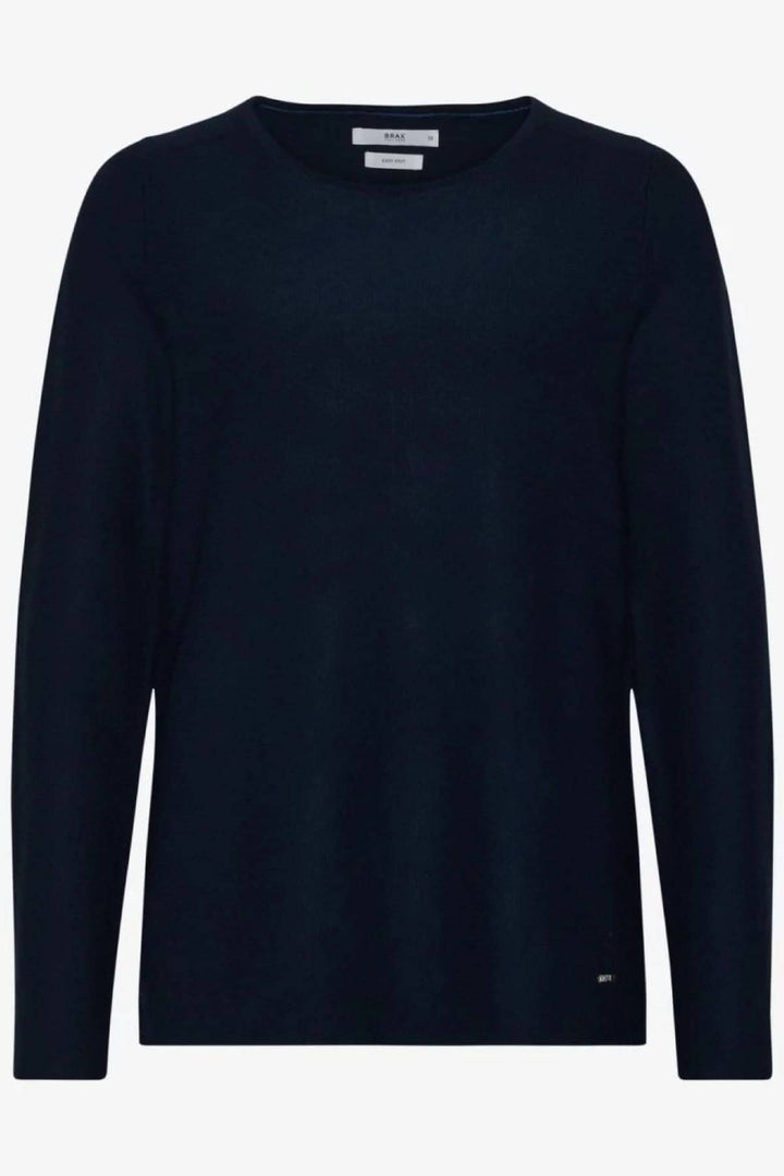 Tricot col rond Lesley en noir, élégant et confortable pour les journées fraîches.