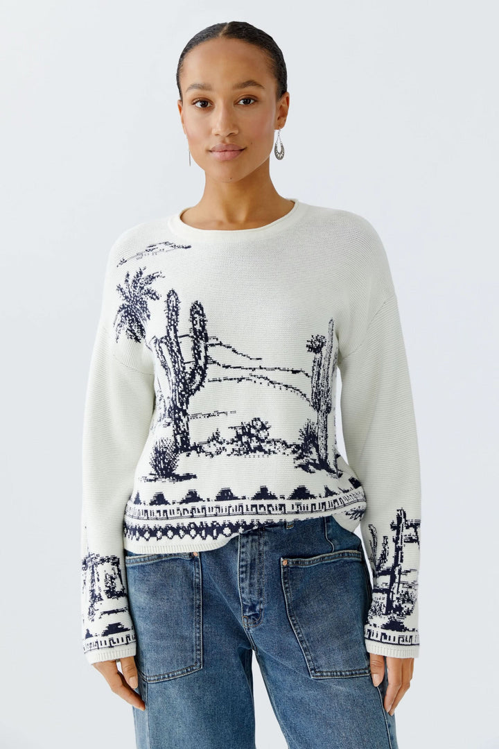 Tricot motif paysage