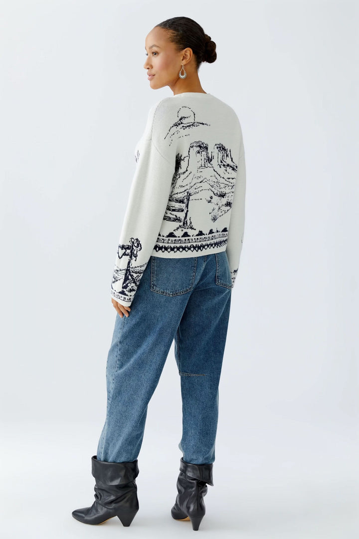 Tricot motif paysage