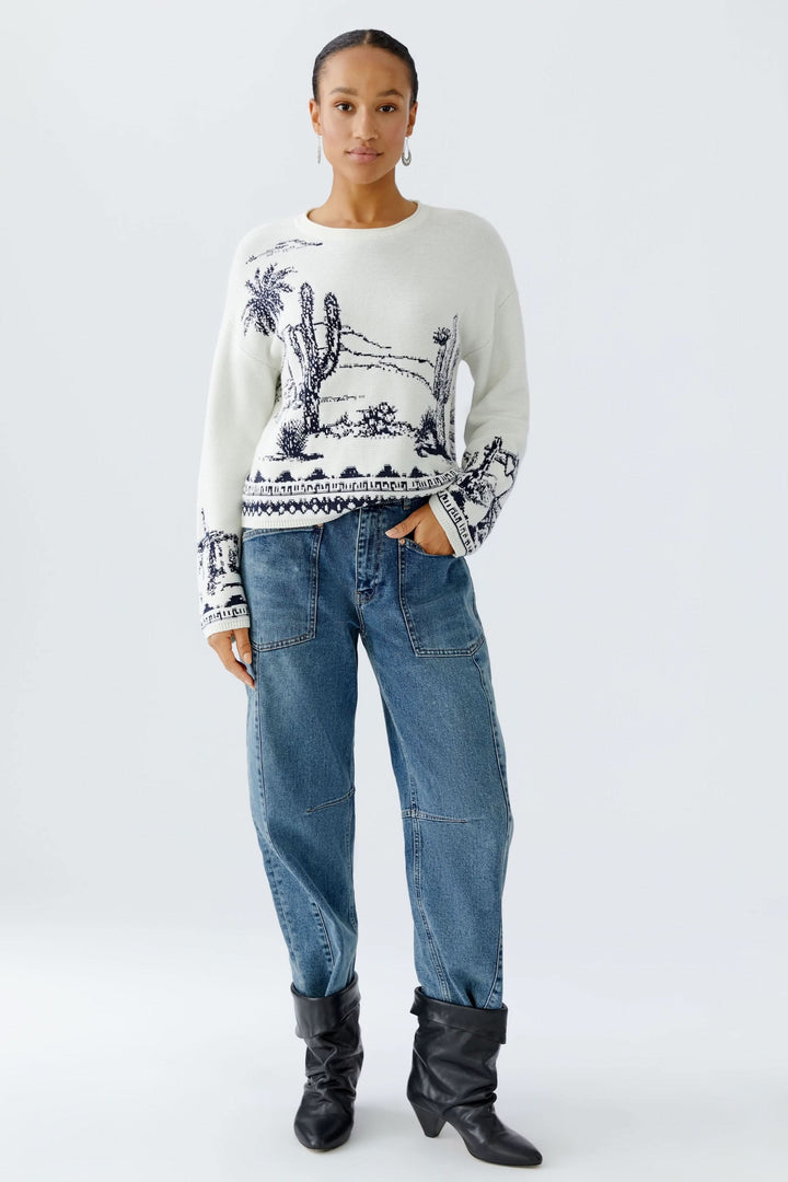 Tricot motif paysage