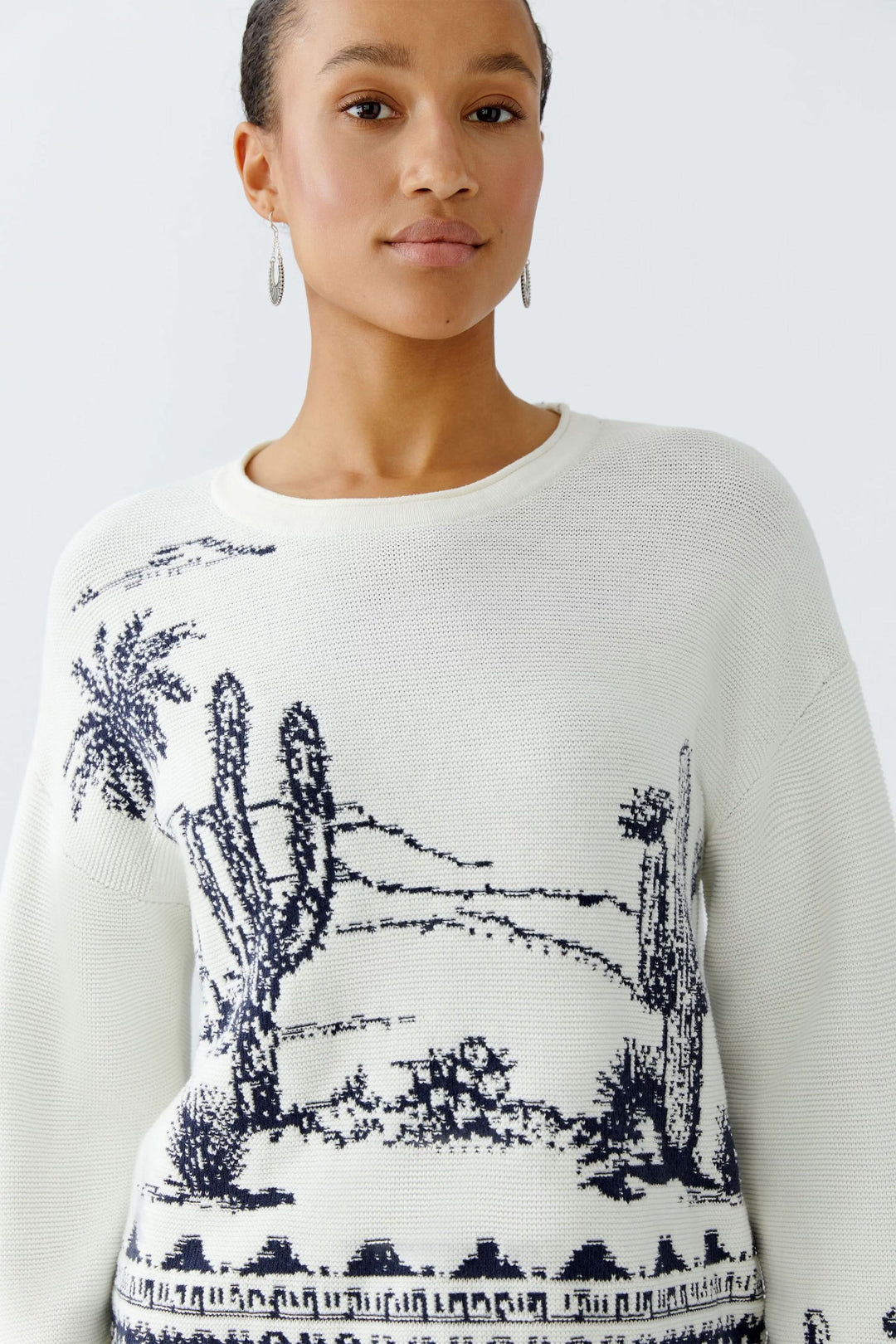 Tricot motif paysage