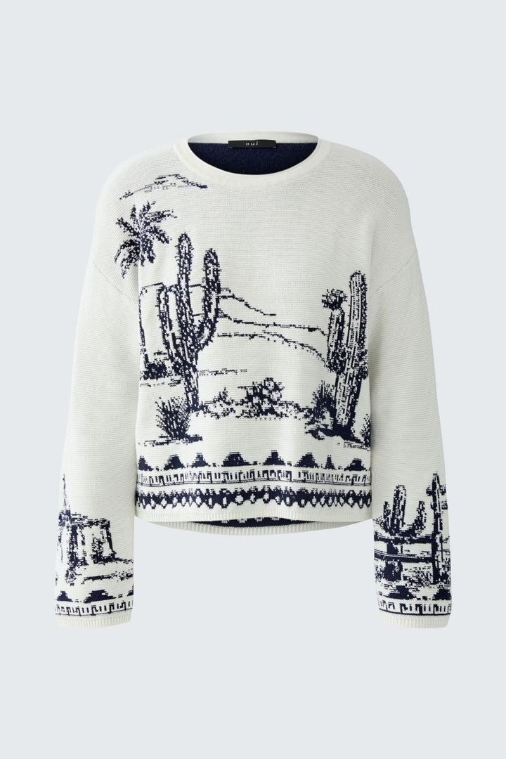 Tricot motif paysage