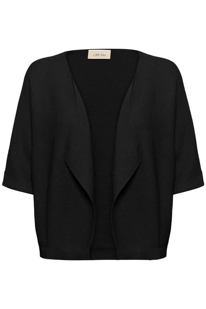 Veste avec manches Sillar noire, coupe ouverte fluide, manches courtes