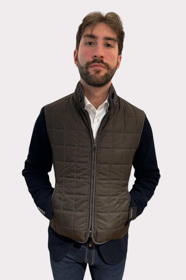 Veste matelassée en nylon, légère et élégante, idéale pour la mi-saison, disponible en noir et brun-kaki.