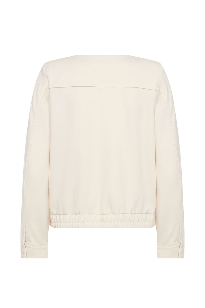 Veste zipée beige, vue arrière, avec ourlet élastique et manches longues, idéale pour un look décontracté et professionnel.