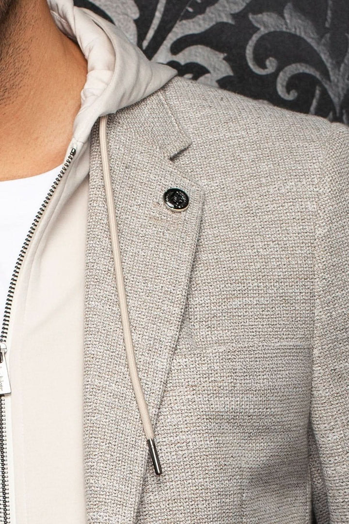 Veston texturé avec capuchon NOAH-HOOD, veston élégant et polyvalent avec capuchon intégré, idéal pour un style moderne et décontracté.