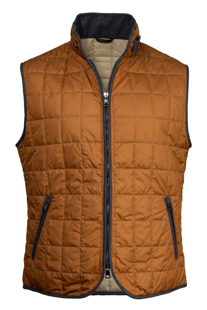 Veste sans manche en nylon matelassée, idéale pour l'automne et hiver, avec poches zippées.