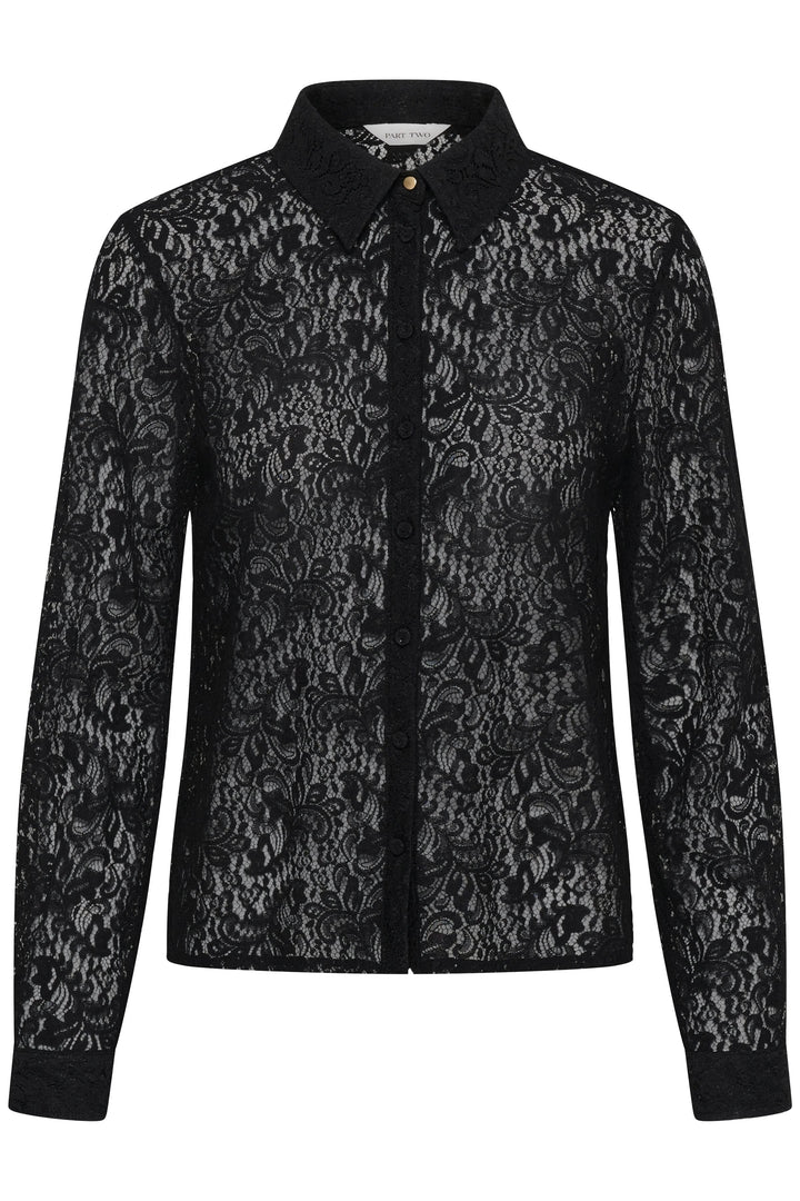 Blouse Diantha en dentelle florale à manches longues vue de face pour femme Part Two