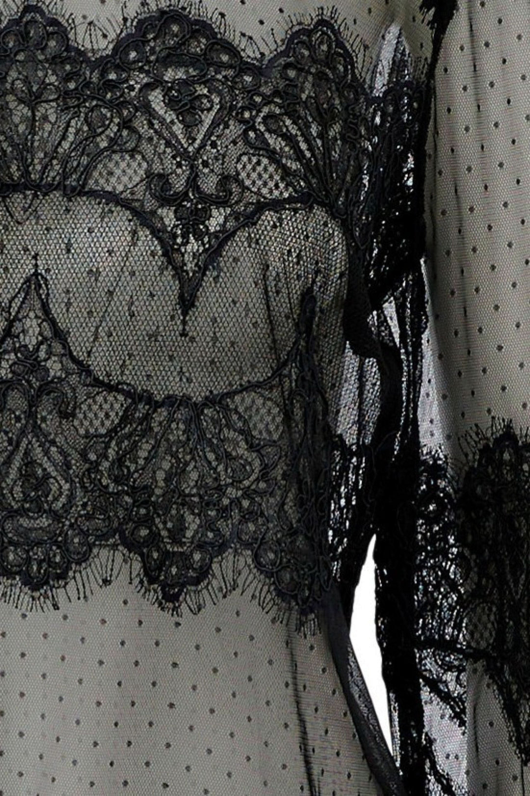 Blouse en tulle et dentelle pour femme Oui