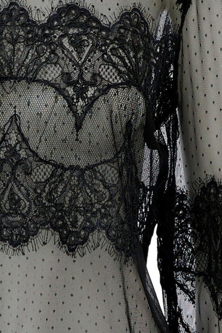 Blouse en tulle et dentelle pour femme Oui