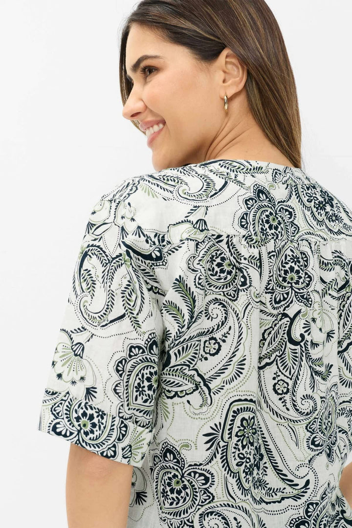 Vue de face blouse à motifs floraux Brax pour femme multicolore - Valérie Simon