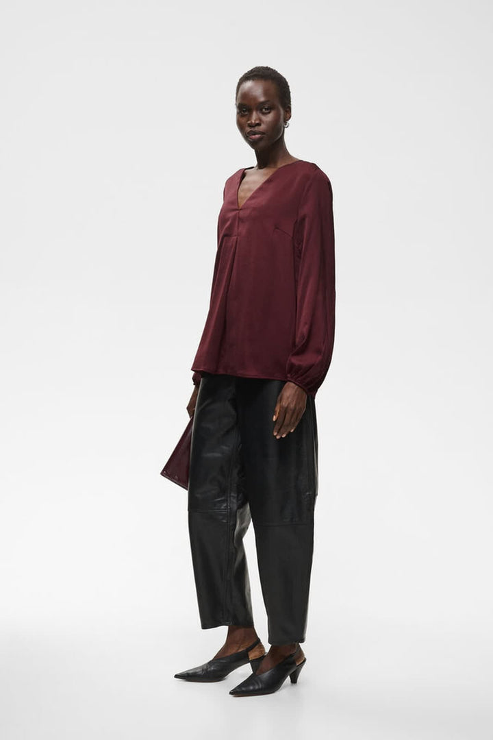 Blouse satinée à col V pour femme Inwear