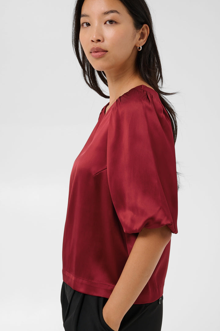 Blouse satinée Dunja à manches bouffantes pour femme Part Two