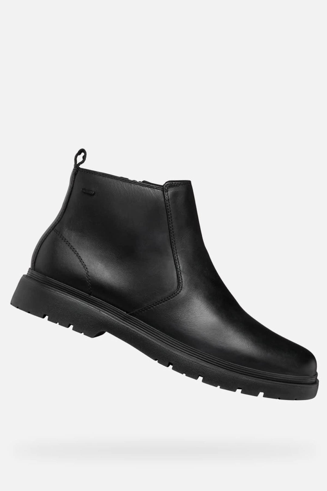 Vue latérale botte Chelsea Geox pour homme cuir marron avec surpiqûres distinctives - Valérie Simon