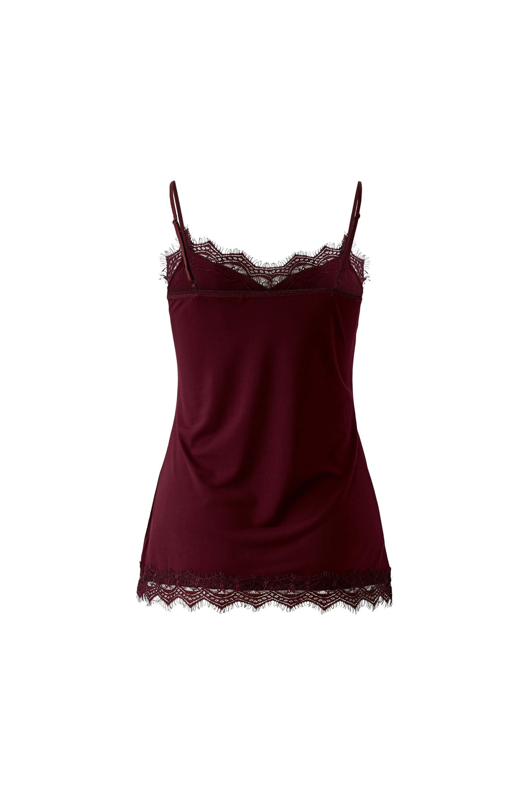 Camisole à fines bretelles et détails en dentelle vue de face pour femme Oui