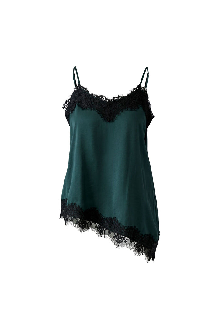 Camisole satinée à dentelle pour femme Oui