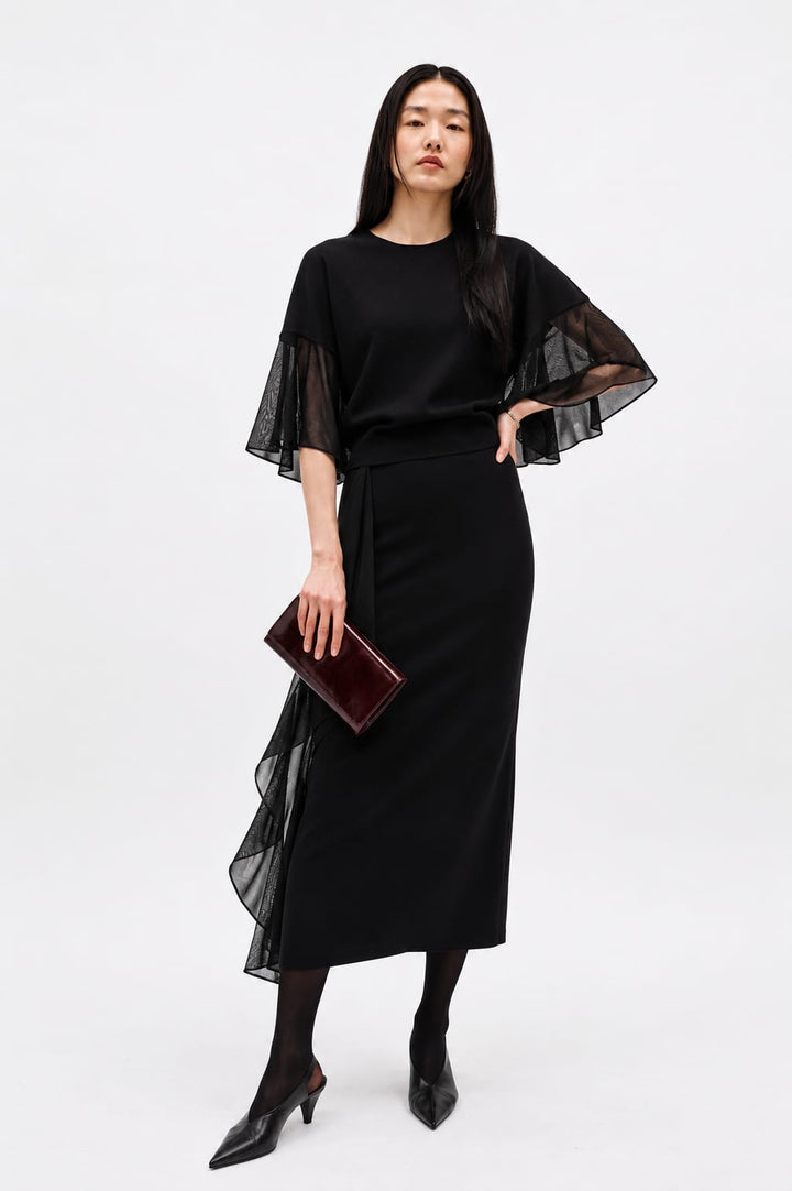 Pierra cape with sheer sleeves, front view, for women Inwear