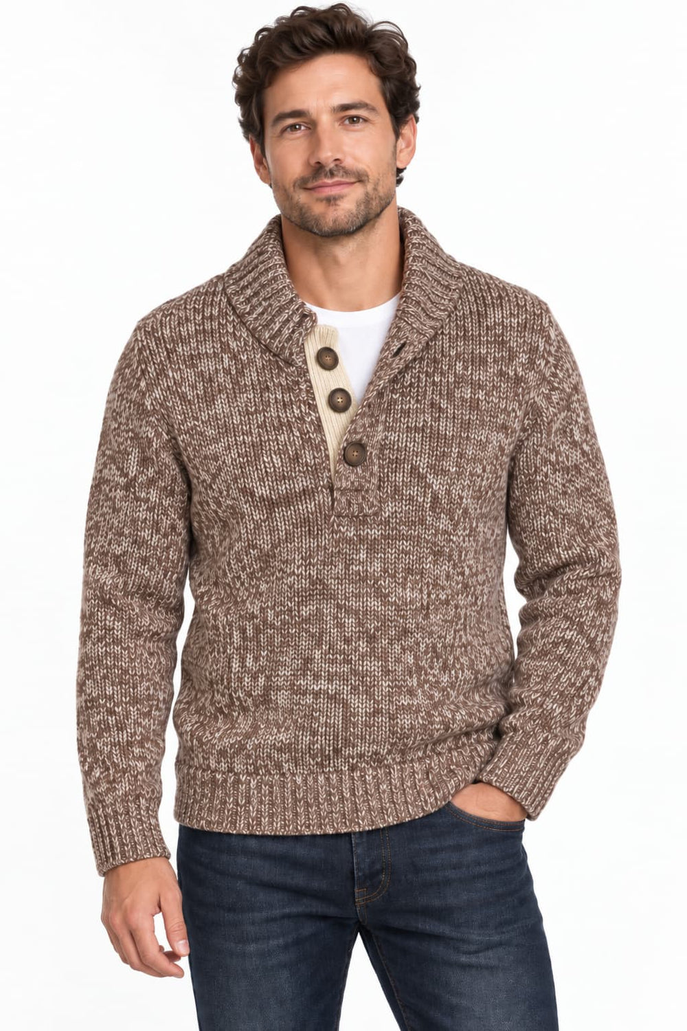 Men's Italian wool button cardigan Gran sasso