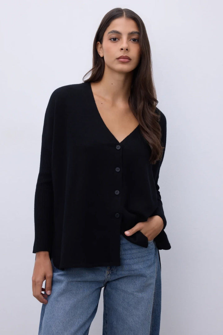Cardigan Alicia ample à col en V pour femme Not Shy